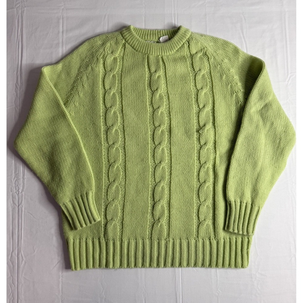 Vintage Acrylic Fibre Cable Knit Sweater Women's M Preppy Cottage Grandma Japan